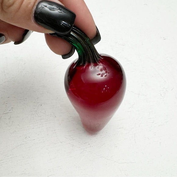 Vintage Blown Glass Red Hot Chili Pepper Translucent Made in Mexico - Picture 6 of 10